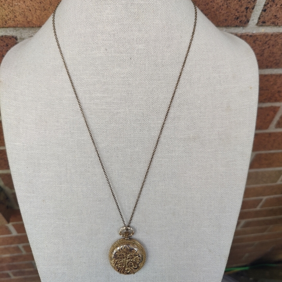 Vintage 12k GF Wolbrook France Pocket Watch Pendant Necklace - Picture 2 of 10